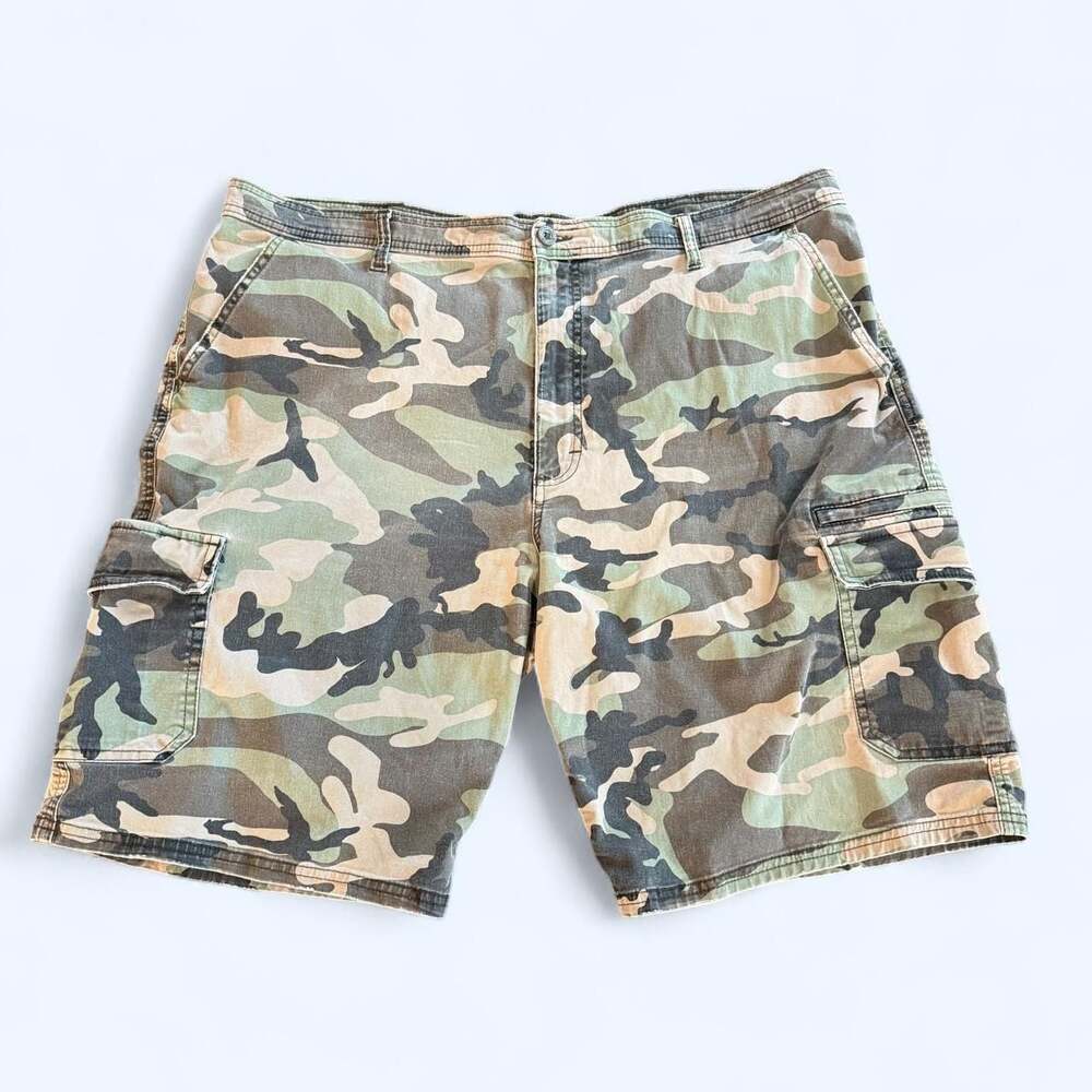 Wrangler Camo Cargo Shorts Green Woodland Size 42